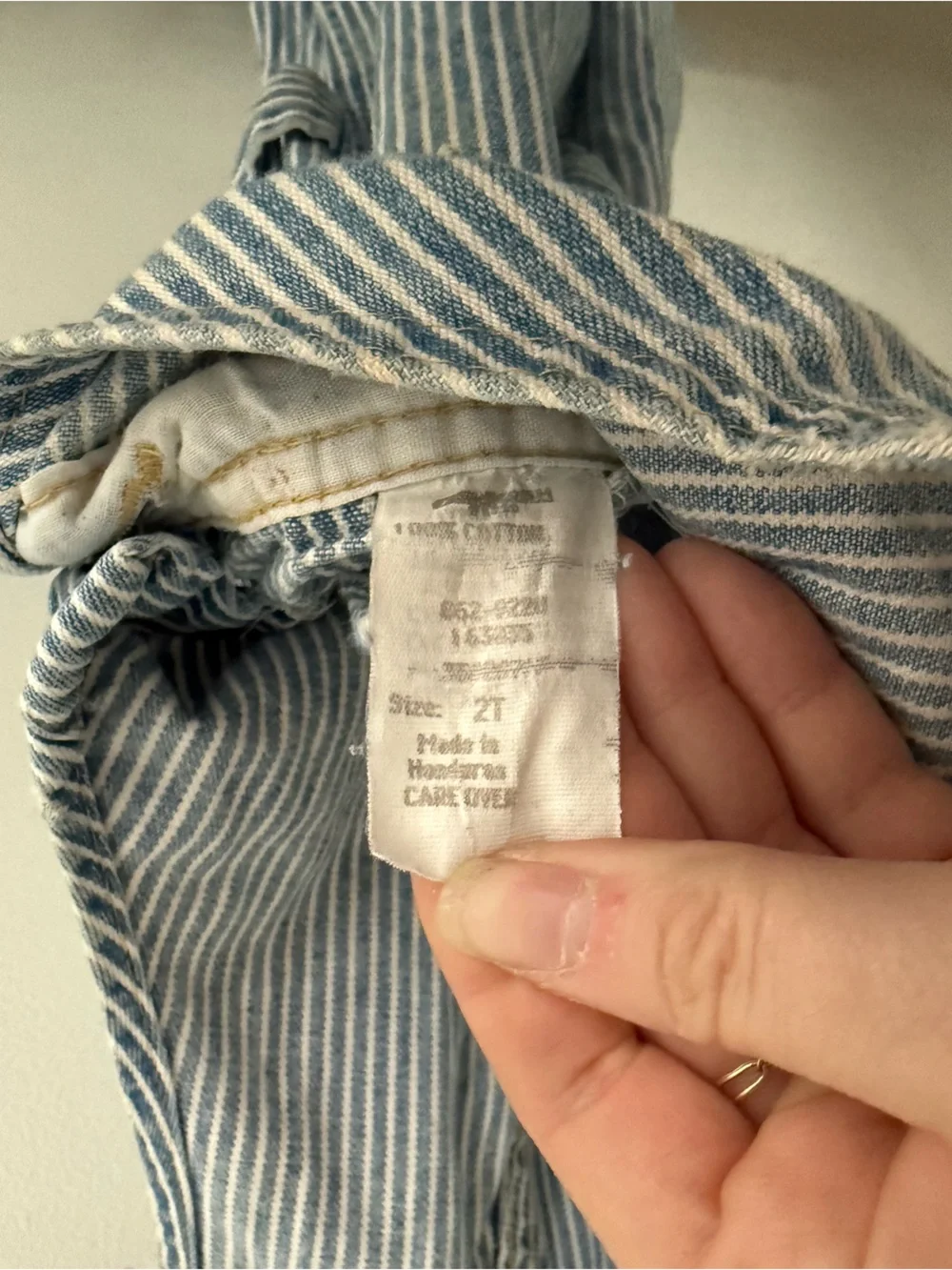 OshKosh B'gosh Blue & White Striped Kids Overalls